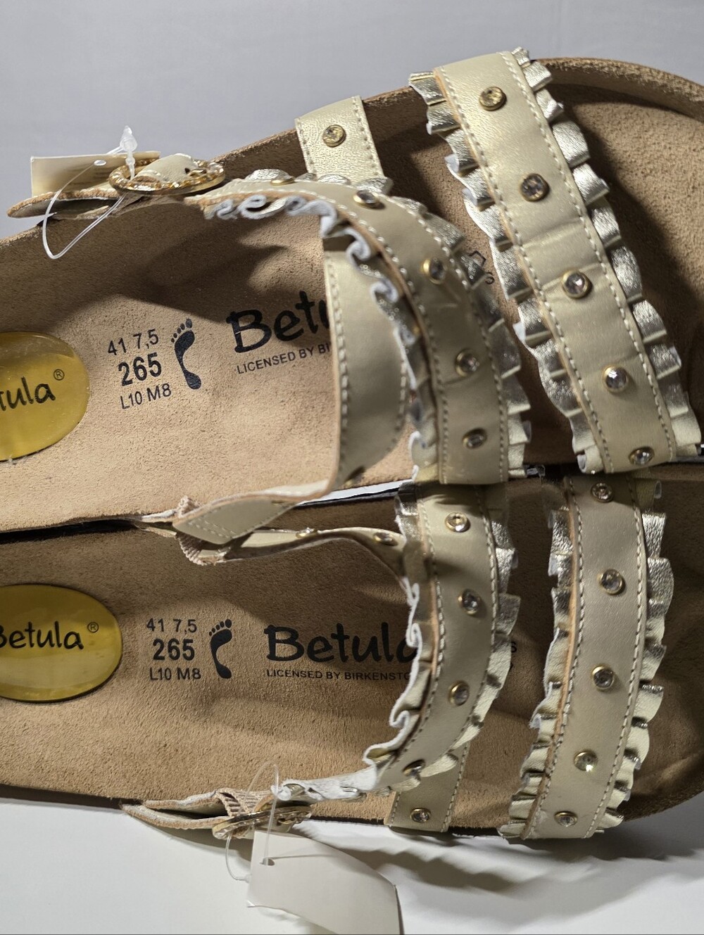 Betula By Birkenstock Sandals Women 10 EU 41 Men 8 Stud Ruffle - Picture 7 of 10